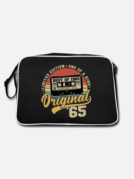1965 Jahrgang Geburtstag Vintage Retro Geschenk - Retro Tasche - Schwarz/Weiß