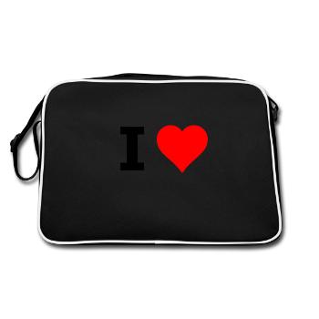 I Love ( text can be inserted as desired) I love - Retro Bag - black/white - Back