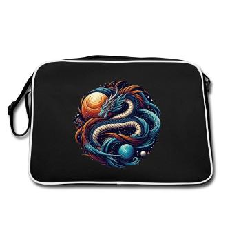 Œuvre d’art du dragon cosmique mystique - Sac Retro - noir/blanc - Dos
