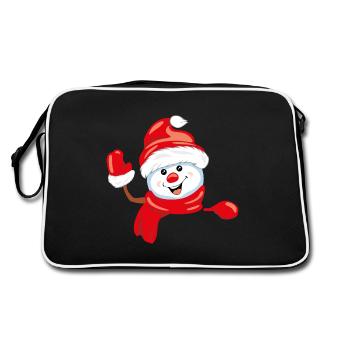 Agitant un bonhomme de neige heureux - Sac Retro - noir/blanc - Dos