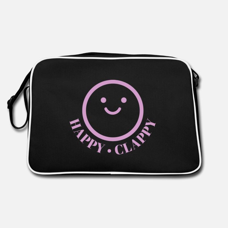 Happy Clappy - Retro Tasche - Schwarz/Weiß