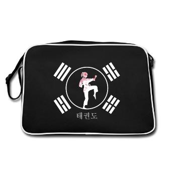 Taekwondo Arts Martiaux Tous Combat Sport de Contact TKD - Sac Retro - noir/blanc - Dos