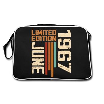 Juni 1967 Geburtstagsgeschenk Juni 1967 Retro 1967 - Retro Tasche - Schwarz/Weiß - Hinten