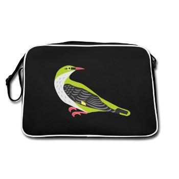 Oriole Bird Female / Graphic Illustration - Retro Bag - black/white - Back
