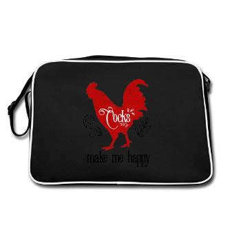 Bites me faire plaisir drôle érotique ironique - Sac Retro - noir/blanc - Dos