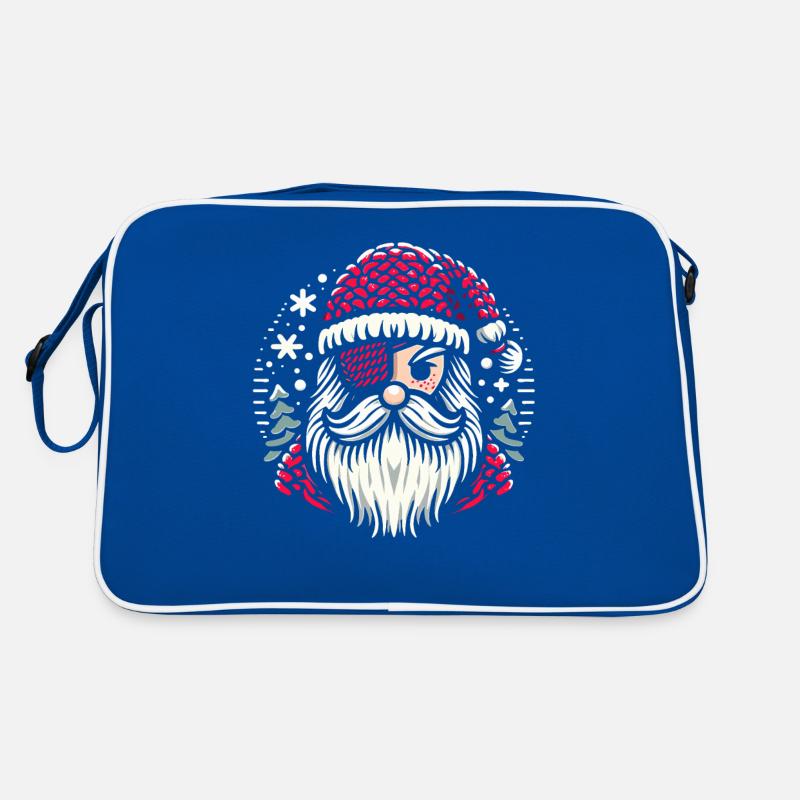 Santa Claus Knitting Pattern with Eye Patch Retro Bag