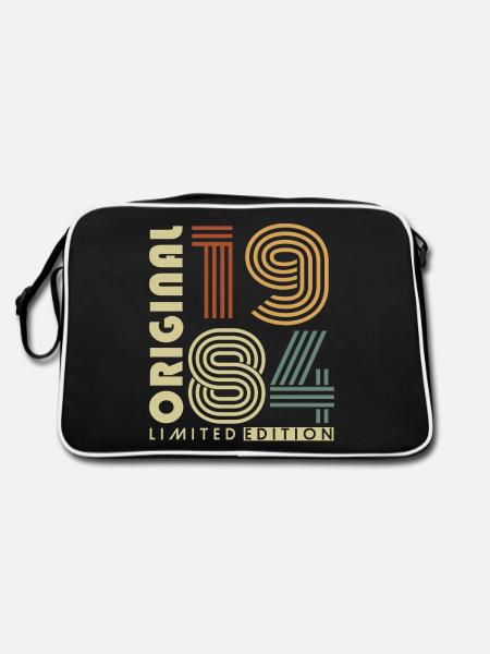 1984 Vintage Born Birthday Vintage Retro - Retro Bag - black/white - Back