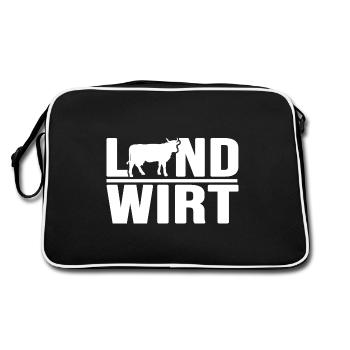 agriculteur, producteur laitier, agriculture alpine, agriculteur - Sac Retro - noir/blanc - Dos