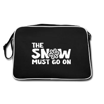 Snow, Winter Sports, Winter Time, Snowflake - Retro Bag - black/white - Back