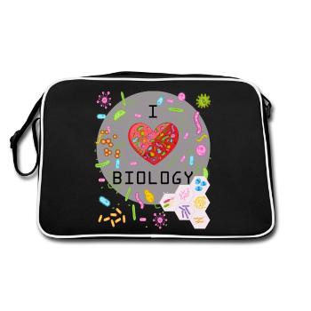 J'aime la biologie - J'aime la biologie | Chemise amusante - Sac Retro - noir/blanc - Dos