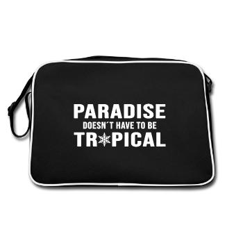 Snow Winter Wonder Winter Time Winter Vacation - Retro Bag - black/white - Back