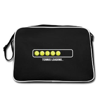 Tennis Matchball Tennisspieler Tennis-time - Retro Tasche - Schwarz/Weiß - Hinten