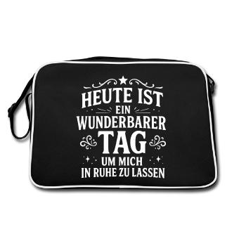 Lass Mich In Ruhe Geh Mir Nicht Auf Die Nerven - Retro Tasche - Schwarz/Weiß - Hinten