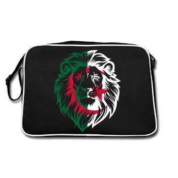 lion Algérien -idée cadeau Algérie - Sac Retro - noir/blanc - Dos