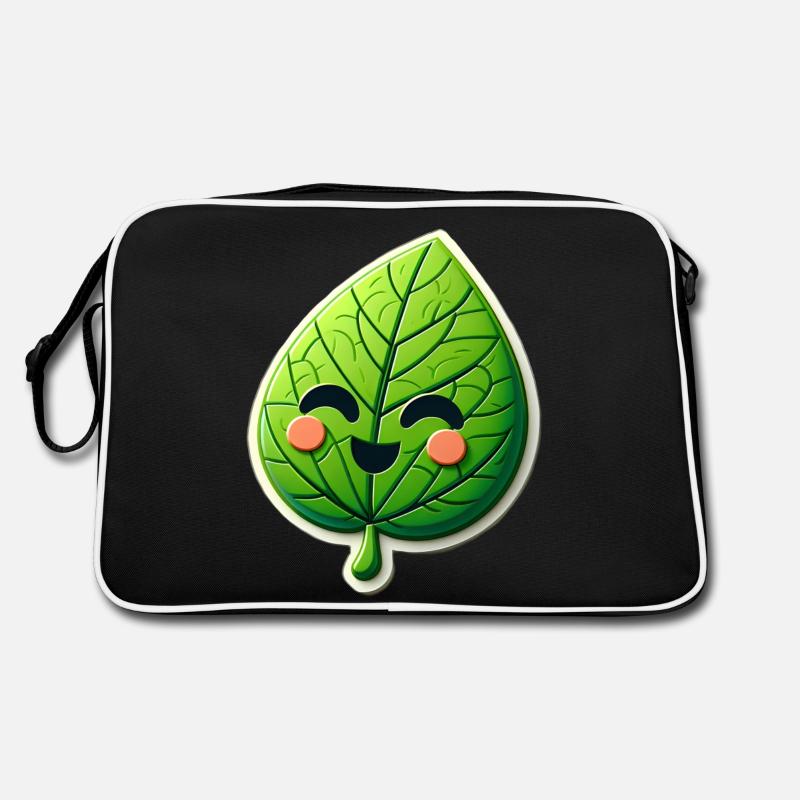 Smiling Spring Leaf - Retro Bag - black/white