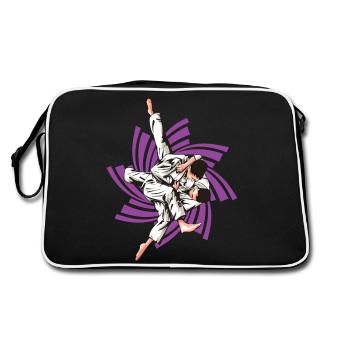 Lila Judo - Retro Tasche - Schwarz/Weiß - Hinten