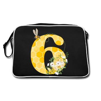 6th Birthday Bee - Retro Bag - black/white - Back