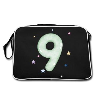 9e anniversaire watercolor étoile - Sac Retro - noir/blanc - Dos