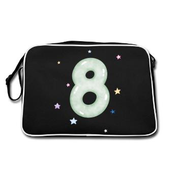 8e anniversaire watercolor étoile - Sac Retro - noir/blanc - Dos