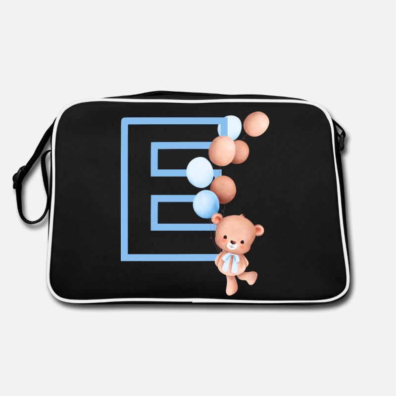 Lettre e bleue ours Sac Retro