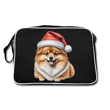 Chiot poméranien de Noël - Sac Retro - noir/blanc - Dos