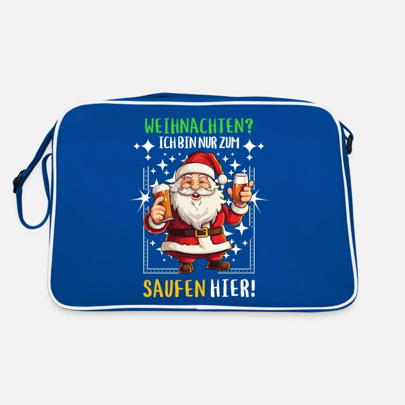 Christmas Claus Beer Drinking Alcohol Retro Bag