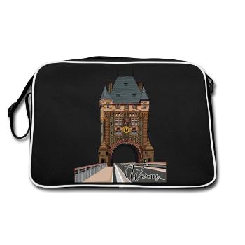 Porte des Nibelungen // Porte du pont // Worms - Sac Retro - noir/blanc - Dos