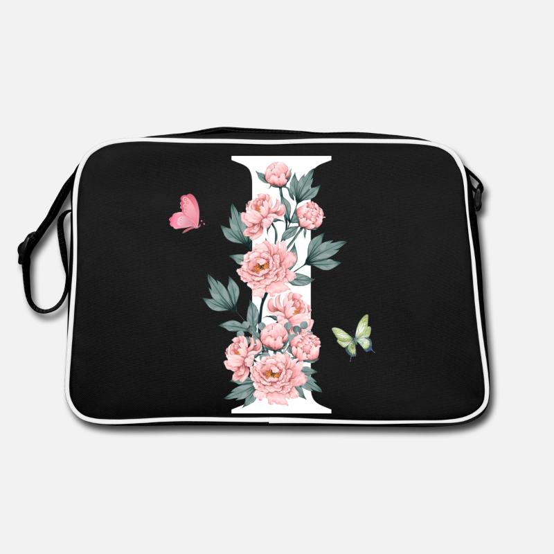 Lettre i fleurs rose Sac Retro
