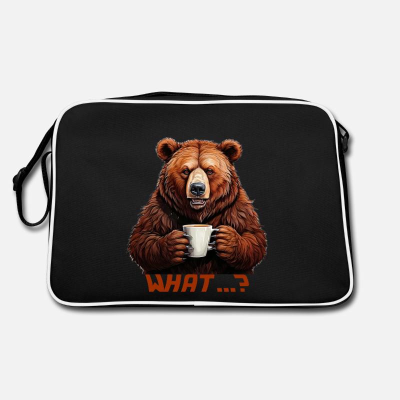 Bear with Coffee – What ...? | Fun design Retro Bag