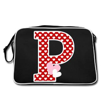 Lettre p cœur - Sac Retro - noir/blanc - Dos