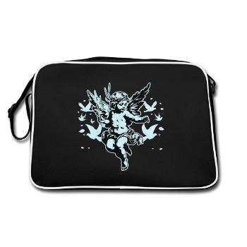 Baroque Cherub Angels & Doves Vintage Artwork - Retro Bag - black/white - Back
