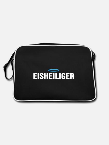 Eisbader Eisheiliger im Eisbad Winterbaden - Retro Tasche - Schwarz/Weiß
