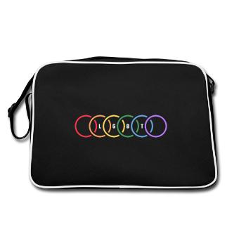 lgbt identität regenbogen human - Retro Tasche - Schwarz/Weiß - Hinten