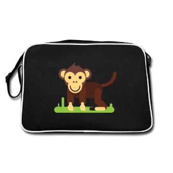 Dessin animé de singe encore - Sac Retro - noir/blanc - Dos