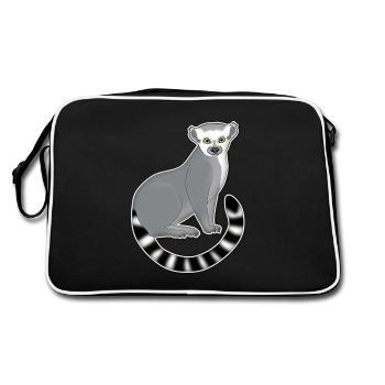 Un katta cherche - Sac Retro - noir/blanc - Dos