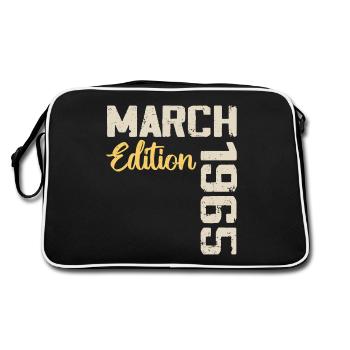 March 1965 Birthday Gift March 1965 - Retro Bag - black/white - Back