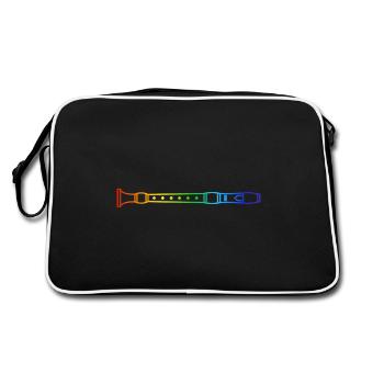 Flute, Flute, Orchestra, Rainbow Music - Retro Bag - black/white - Back