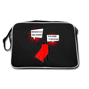 J’ai 3 toechter père de trois filles - Sac Retro - noir/blanc - Dos