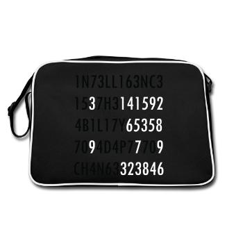 Intelligenz-Zitat von Wissenschaft Intelligenz nerd - Retro Tasche - Schwarz/Weiß - Hinten
