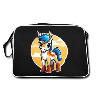 Mignon petit cheval avec du soleil - Sac Retro - noir/blanc - Dos