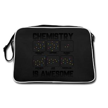 Chemistry Caffeine Alcohol Love Molecule Gift - Retro Bag - black/white - Back