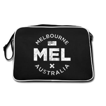 MEL, Melbourne Australien - Retro Tasche - Schwarz/Weiß - Hinten