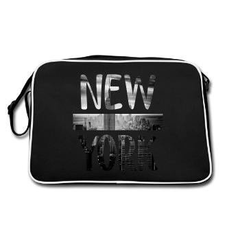 New York - Sac Retro - noir/blanc - Dos