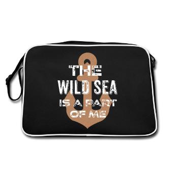 Wild Sea Anchor - Retro Tasche - Schwarz/Weiß - Hinten