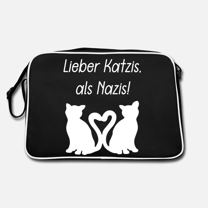 Lieber Katzis, als Nazis! Retro Tasche