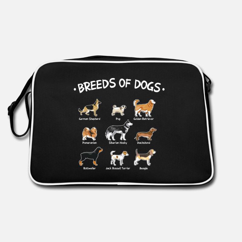 Races de chiens - Sac Retro - noir/blanc