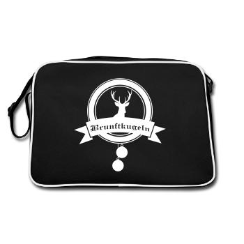 Brunftkugeln weiss - Retro Tasche - Schwarz/Weiß - Hinten
