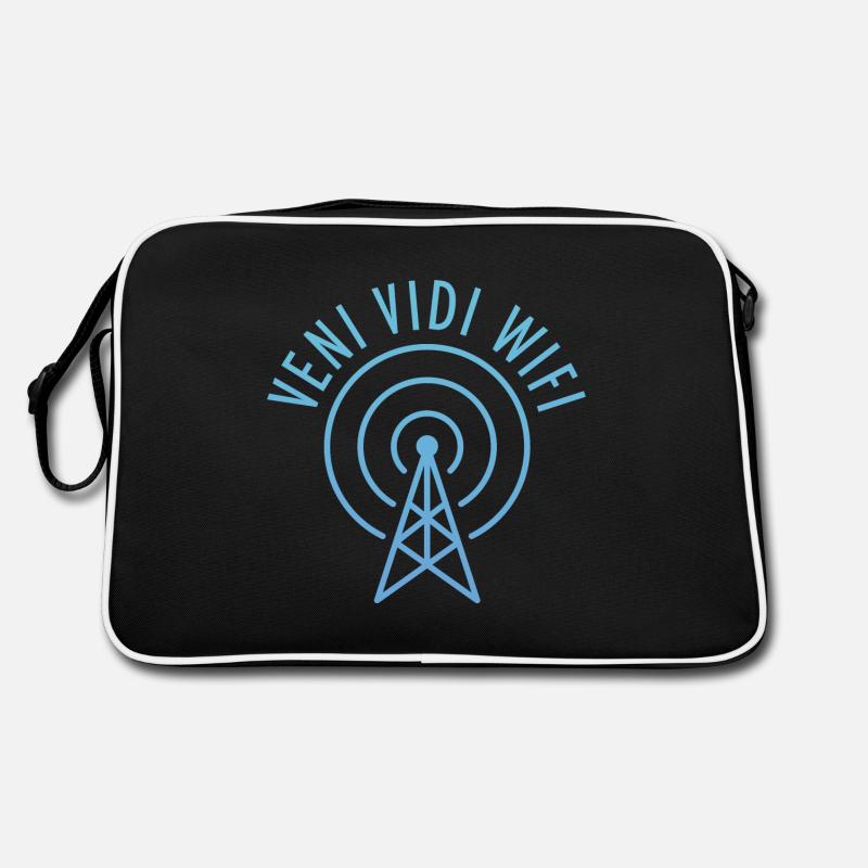 Veni Vidi Wifi (tower) - Retro Bag - black/white
