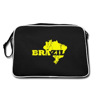Brésil Forme du pays - Sac Retro - noir/blanc - Dos