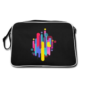 Abstract pattern in bright colors - Retro Bag - black/white - Back